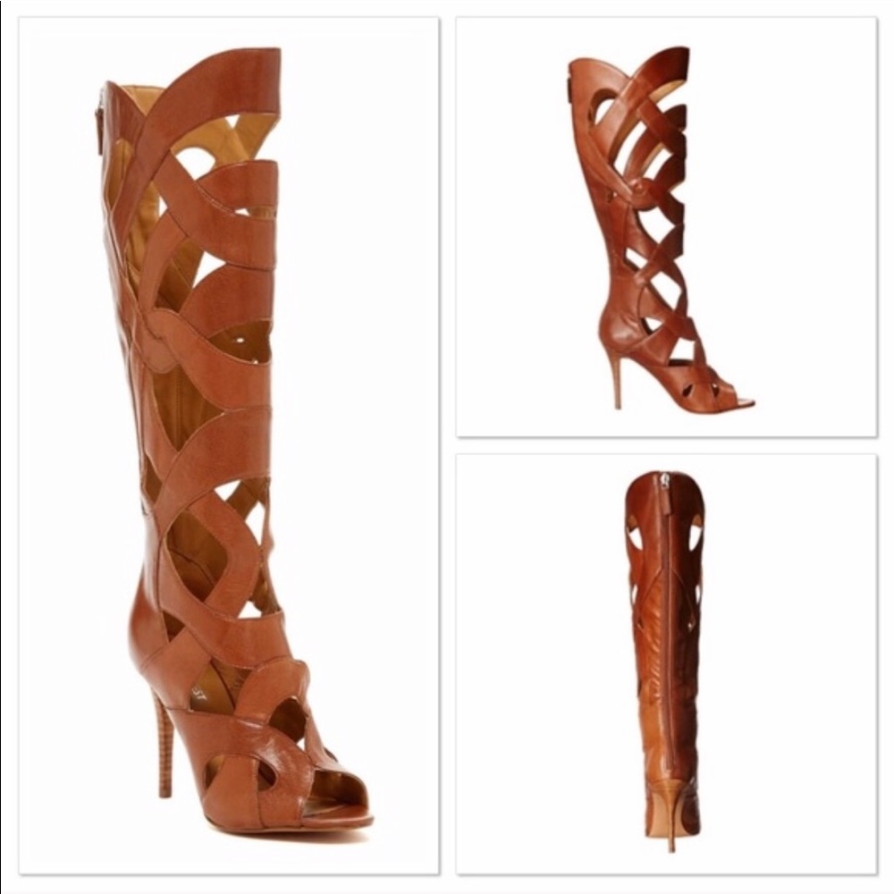 Nine West Leather Cage Gladiators
